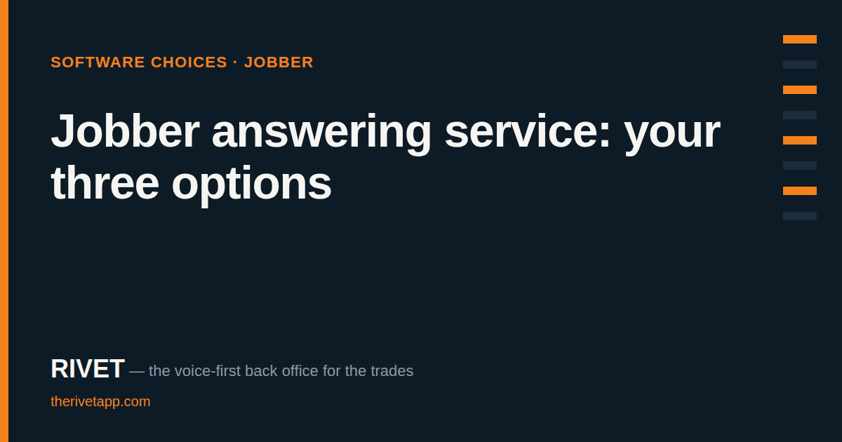Title card: Jobber answering service: your three options.