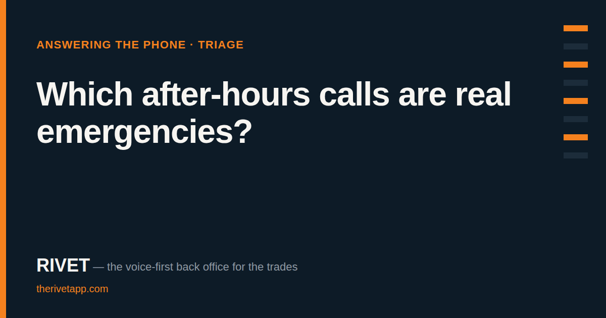 Title card: Which after-hours calls are real emergencies?.